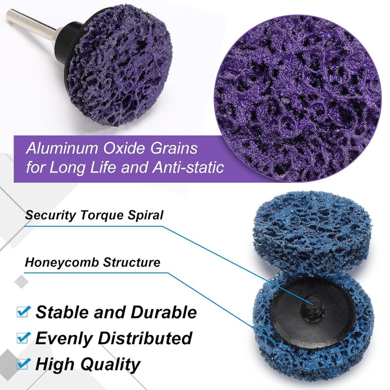 Macarrie 150 Pcs 2 Inch Surface Conditioning Sanding Discs Quick Change Fine Medium Coarse Sanding Pads Die Grinder Accessories for Surface Strip Grind Polish Burr Finish(Diamond) - Image 3